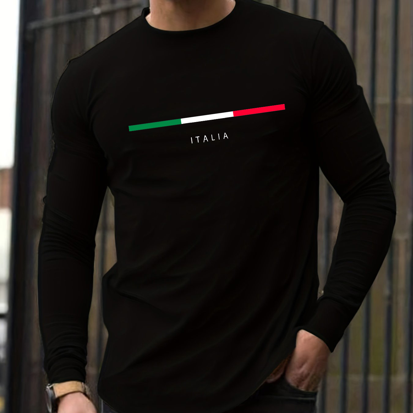 Men'S Fashion T Shirts - 100% 순면 남성용 긴팔 라운드넥 루즈핏