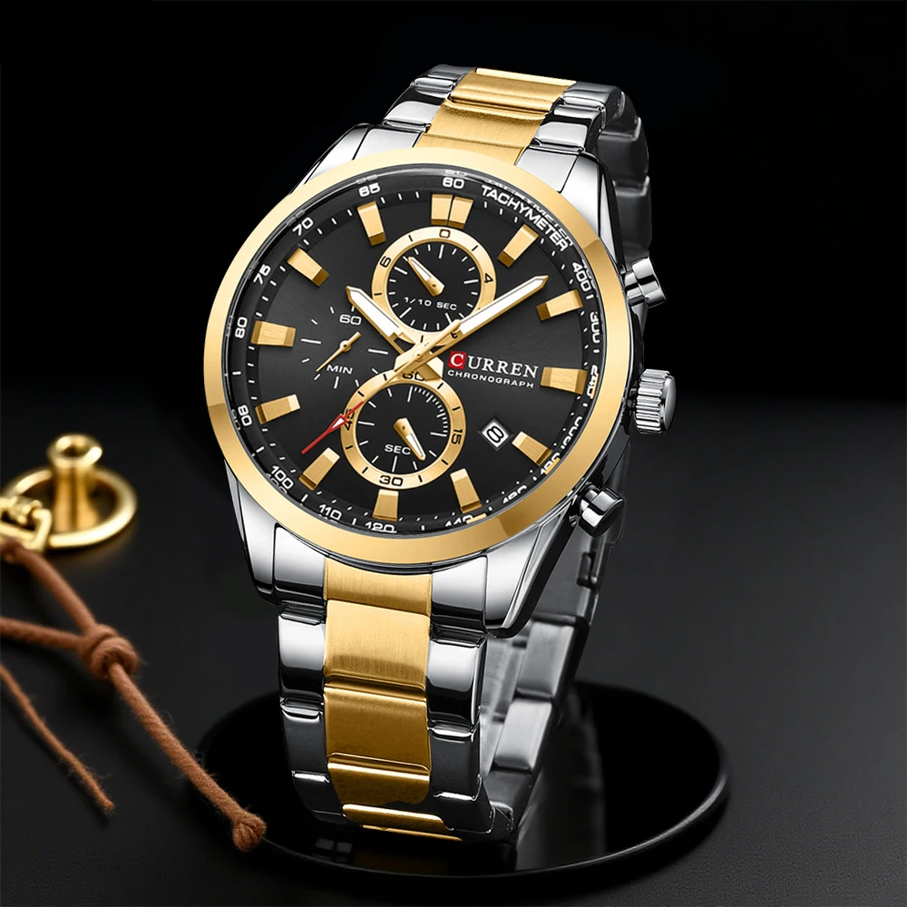 Mens Fashion Watch - CURREN 캐주얼 쿼츠 크로노 스포츠 시계