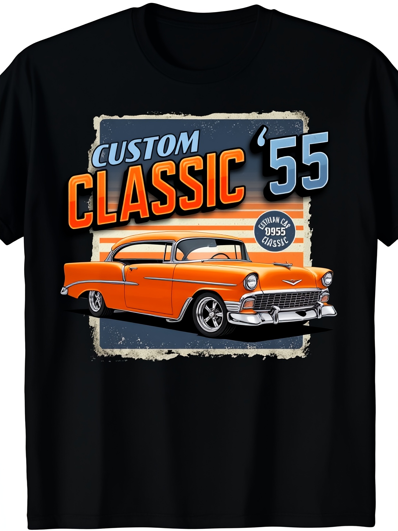 Mens Fashion In The 50S - 1pc 빈티지 1955 클래식 자동차 그래픽