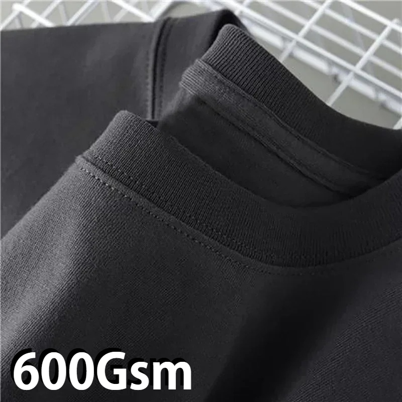 Men'S Fashion Over 50 - 600g 헤비 듀티 코튼 반팔 티셔츠