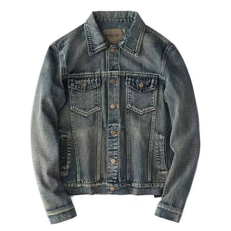 가을 봄 신상 무지 아메리칸 빈티지 스트레이트 데님 자 - Mens Fashion Denim Jacket 리뷰 및 가격