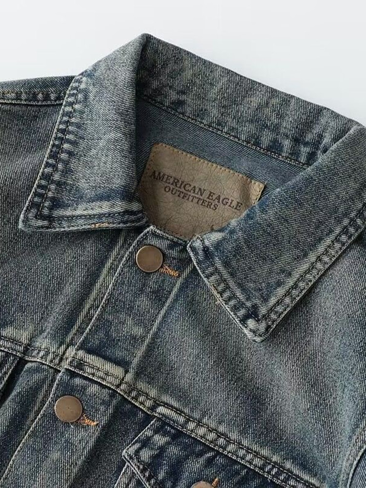 가을 봄 신상 무지 아메리칸 빈티지 스트레이트 데님 자 - Mens Fashion Denim Jacket 리뷰 및 가격