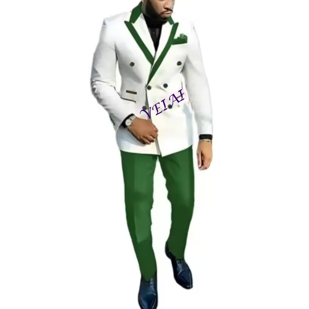 클래식 블루 2피스 남성 정장 세트, 맞춤 제작된 고급 - Mens Fashion Blazer 리뷰 및 가격