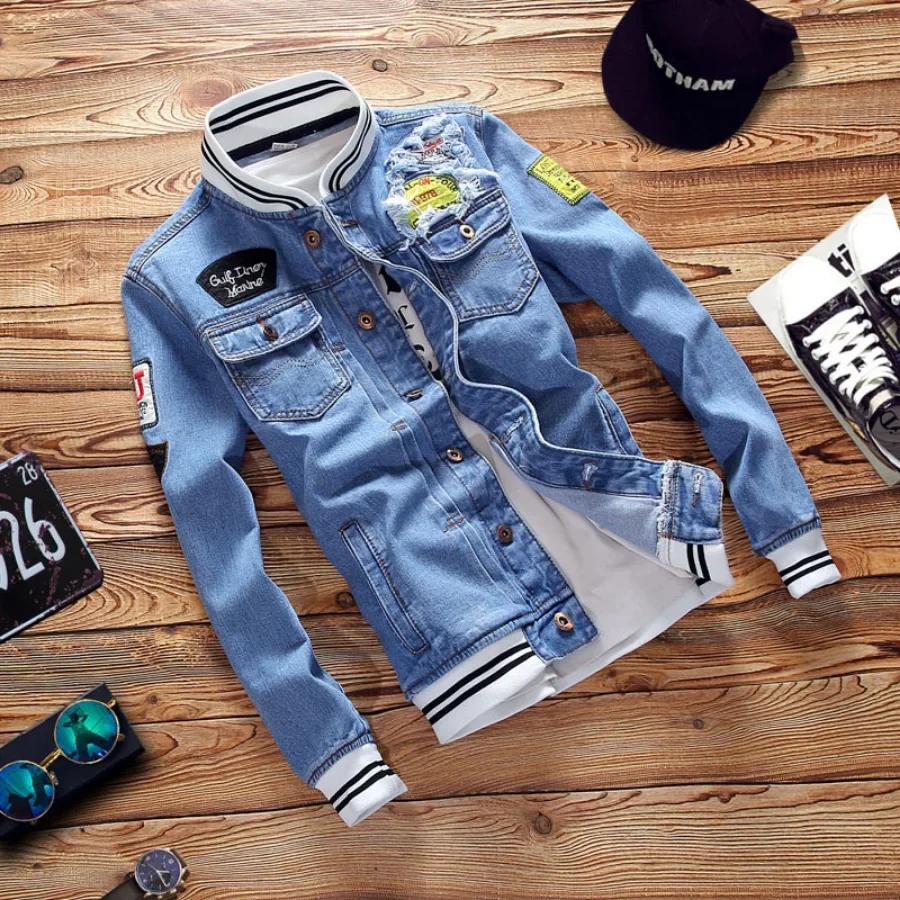 신상품 2026 남성 데님 재킷 패션 남성 트렌디 찢어 - Mens Fashion Denim Jacket 리뷰 및 가격