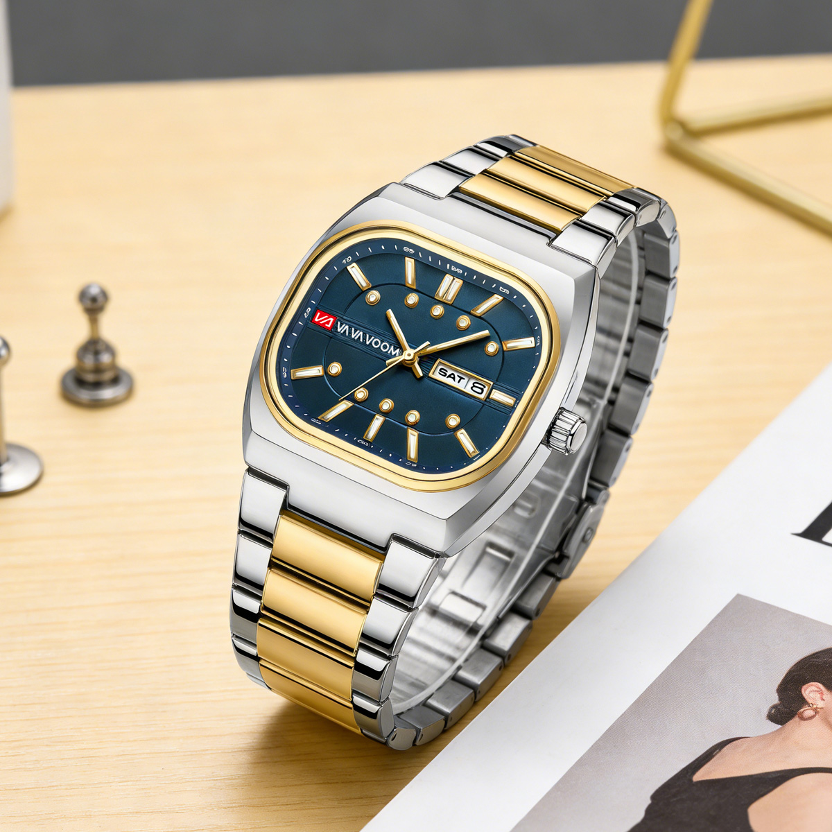 스퀘어형의 독특한 디자인의 스틸 쿼츠 시계, 남성용 4 - Mens Fashion Watch 리뷰 및 가격