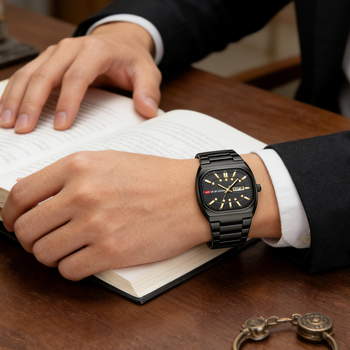 스퀘어형의 독특한 디자인의 스틸 쿼츠 시계, 남성용 4 - Mens Fashion Watch 리뷰 및 가격