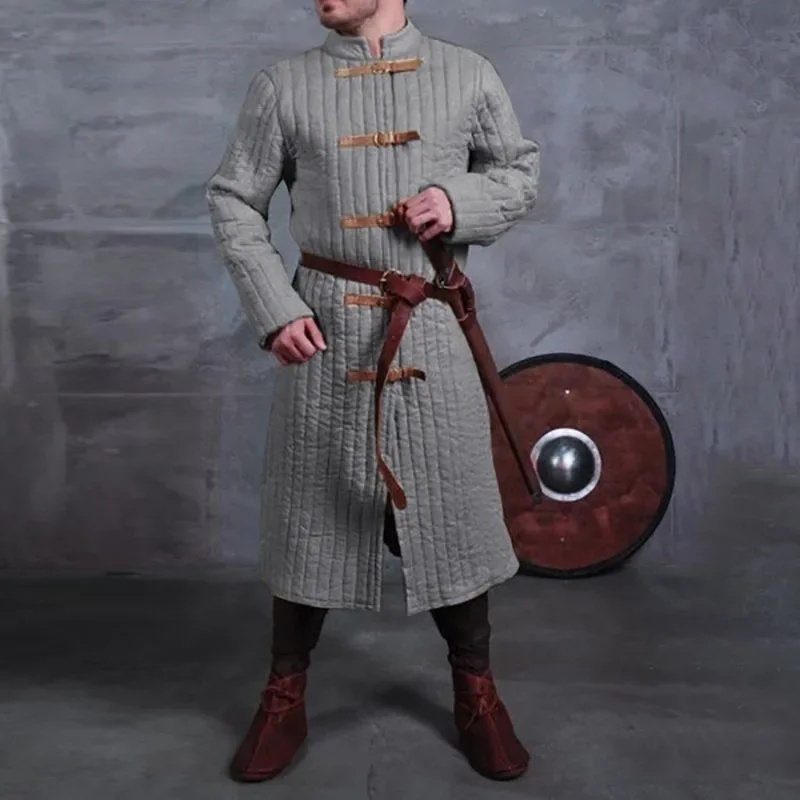 중세 전사 기사 라프 의상 갬베손 더블릿 남성용 갑옷  - Trench Coat Men 리뷰 및 가격