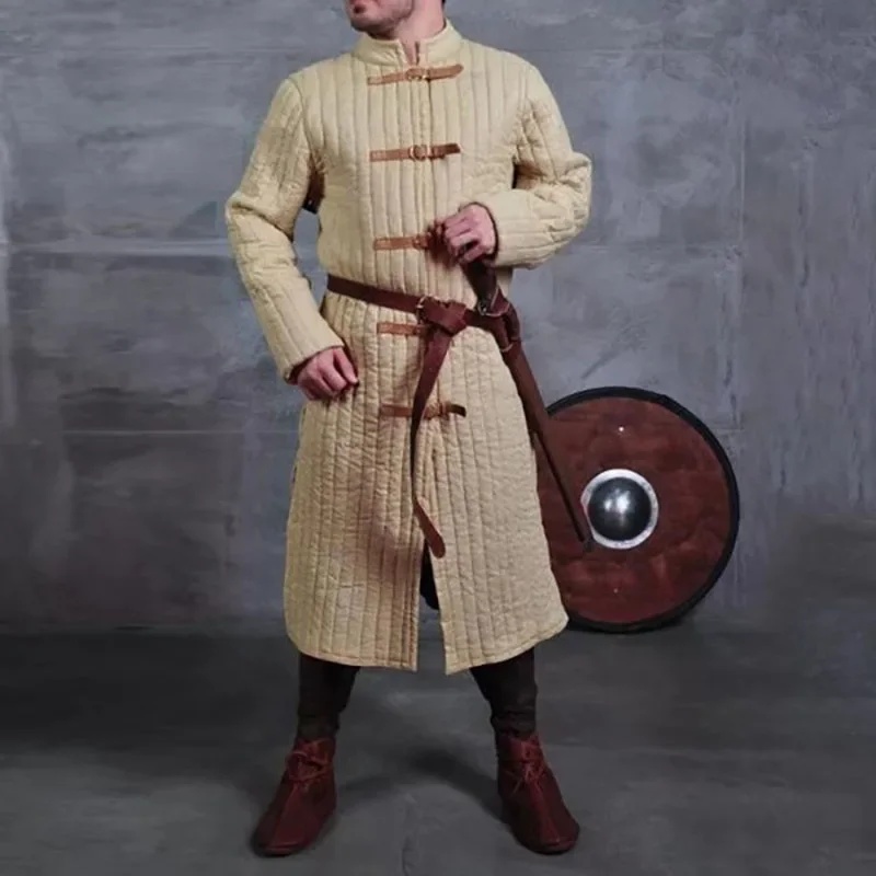 중세 전사 기사 라프 의상 갬베손 더블릿 남성용 갑옷  - Trench Coat Men 리뷰 및 가격