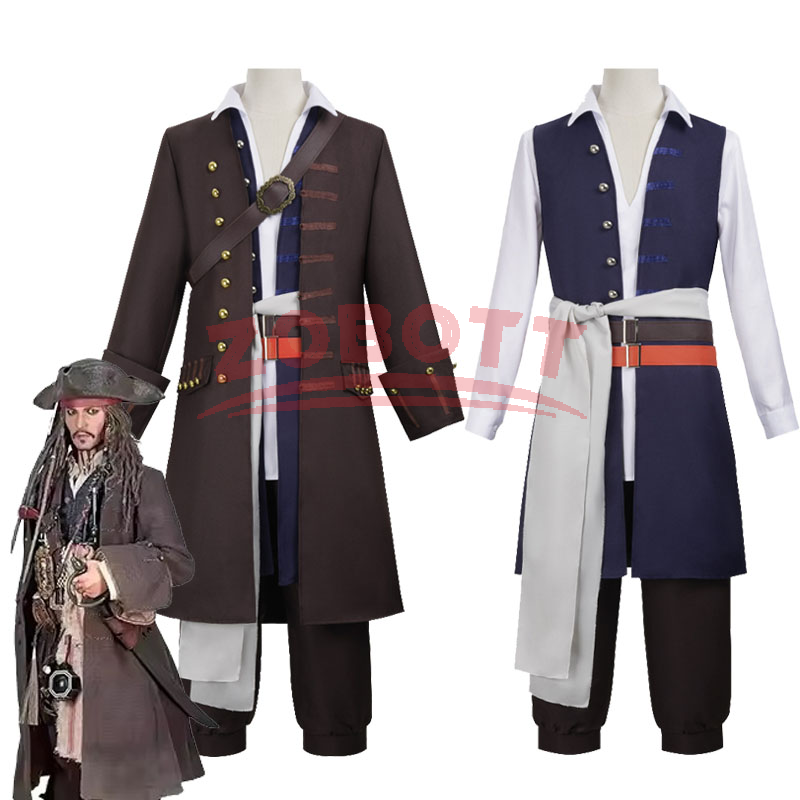 캡틴 잭 스패로우 코스프레 의상 남성 해적 유니폼 코트 - Trench Coat Men 리뷰 및 가격