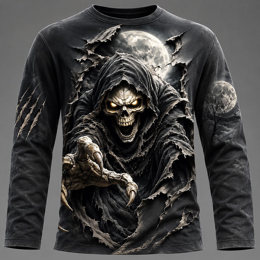 할로윈 남성용 3D 그래픽 프린트 긴팔 티셔츠 고딕 해 - Men'S Fashion T Shirts 리뷰 및 가격