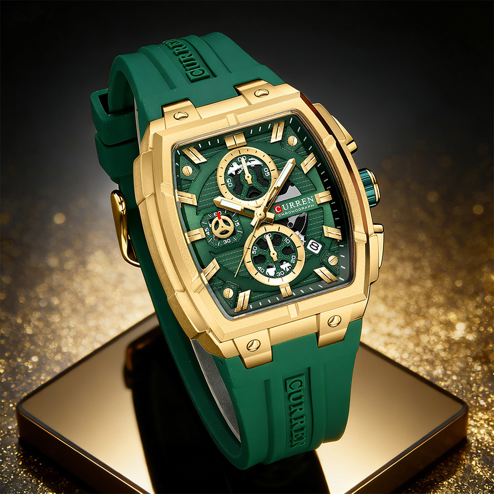 CURREN 남성용 럭셔리 빈티지 시계, 실리콘 스트랩 - Mens Fashion Watch 리뷰 및 가격