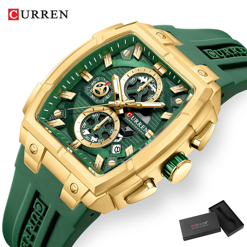 CURREN 남성용 럭셔리 빈티지 시계, 실리콘 스트랩 - Mens Fashion Watch 리뷰 및 가격