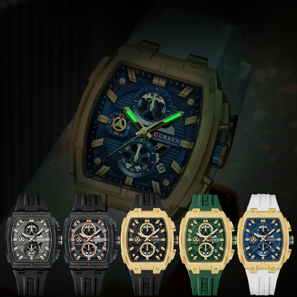 CURREN 남성용 럭셔리 빈티지 시계, 실리콘 스트랩 - Mens Fashion Watch 리뷰 및 가격