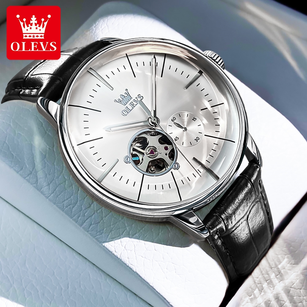 OLEVS 6708 패션 남성용 시계 가죽 스트랩 오리 - Mens Fashion Watch 리뷰 및 가격