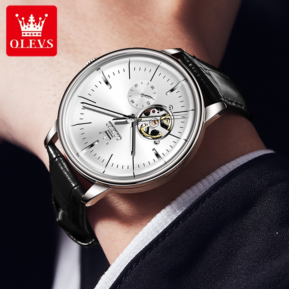 OLEVS 6708 패션 남성용 시계 가죽 스트랩 오리 - Mens Fashion Watch 리뷰 및 가격