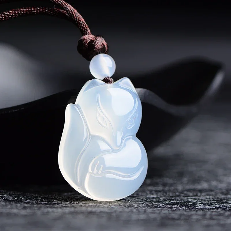 제이드 여우 목걸이 펜던트, 천연 녹색 흰색 옥세도니, - Men'S Fashion Jewelry 리뷰 및 가격