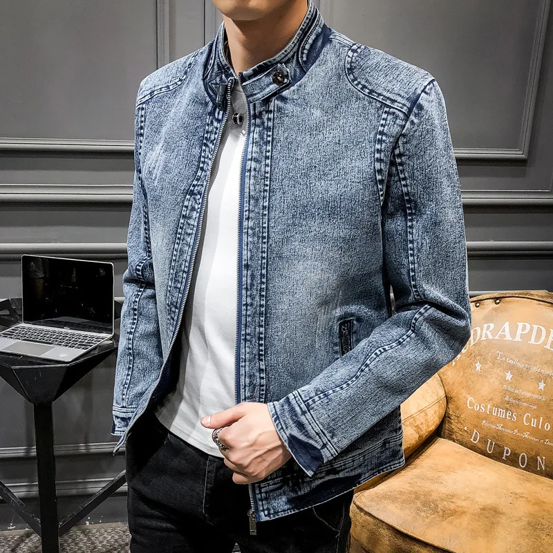 2026 유럽 및 미국 패션 남성 스탠드 칼라 긴팔 지 - Mens Fashion Denim Jacket 리뷰 및 가격