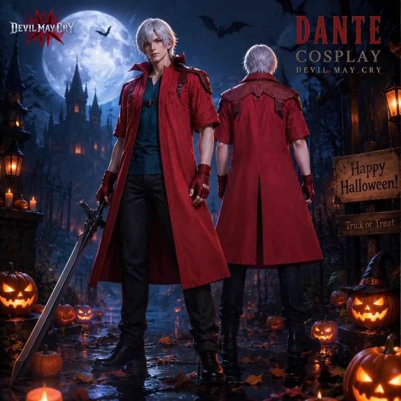 Devil May Cry DMC5 단테 코스프레 의상  - Trench Coat Men 리뷰 및 가격