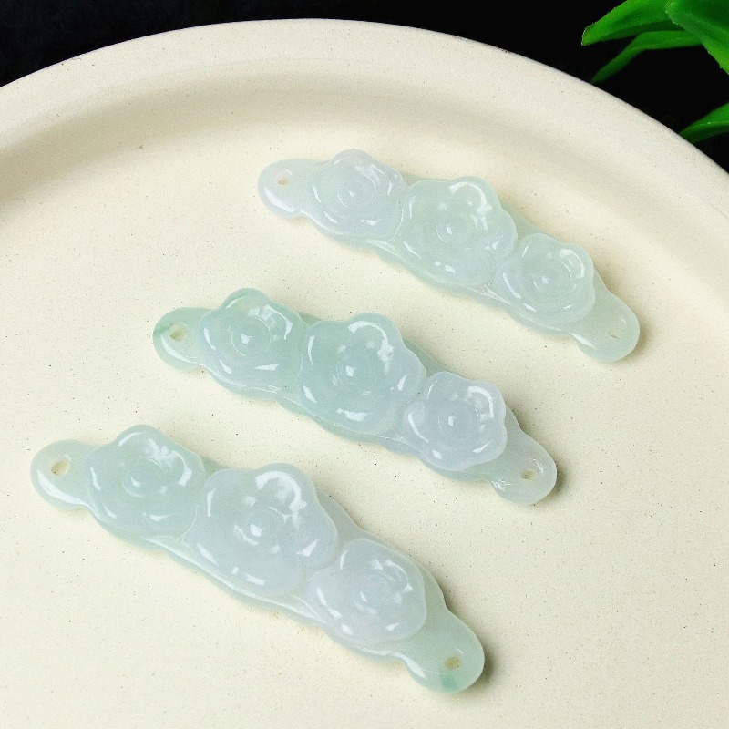 1pc 천연 경옥 에메랄드 꽃 핸드 카드 DIY 액세서 - Men'S Fashion Jewelry 리뷰 및 가격
