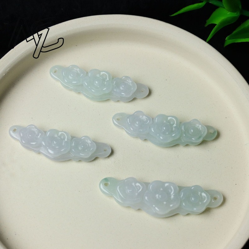 1pc 천연 경옥 에메랄드 꽃 핸드 카드 DIY 액세서 - Men'S Fashion Jewelry 리뷰 및 가격
