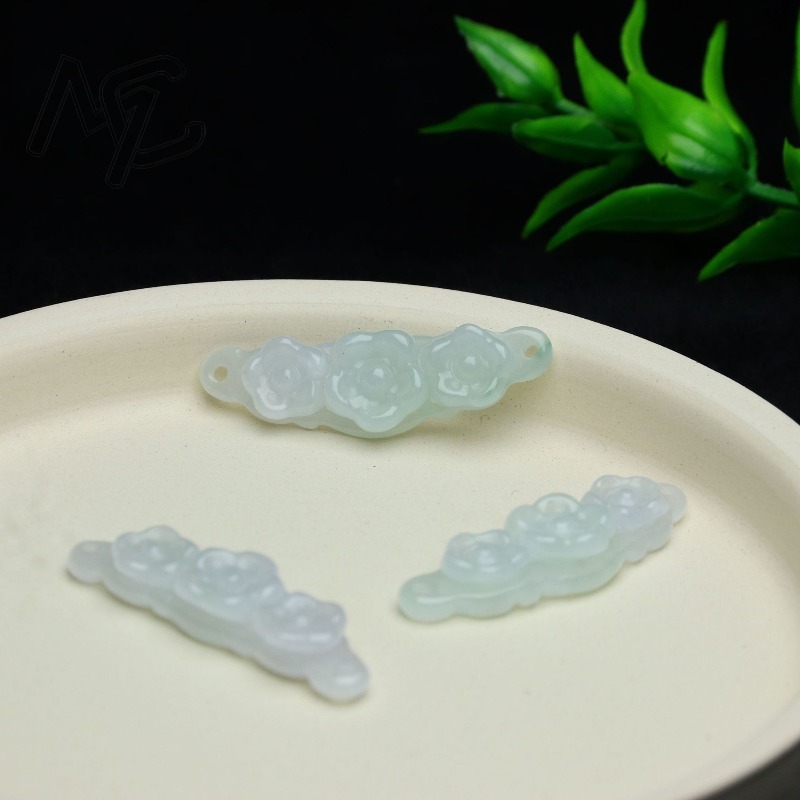 1pc 천연 경옥 에메랄드 꽃 핸드 카드 DIY 액세서 - Men'S Fashion Jewelry 리뷰 및 가격