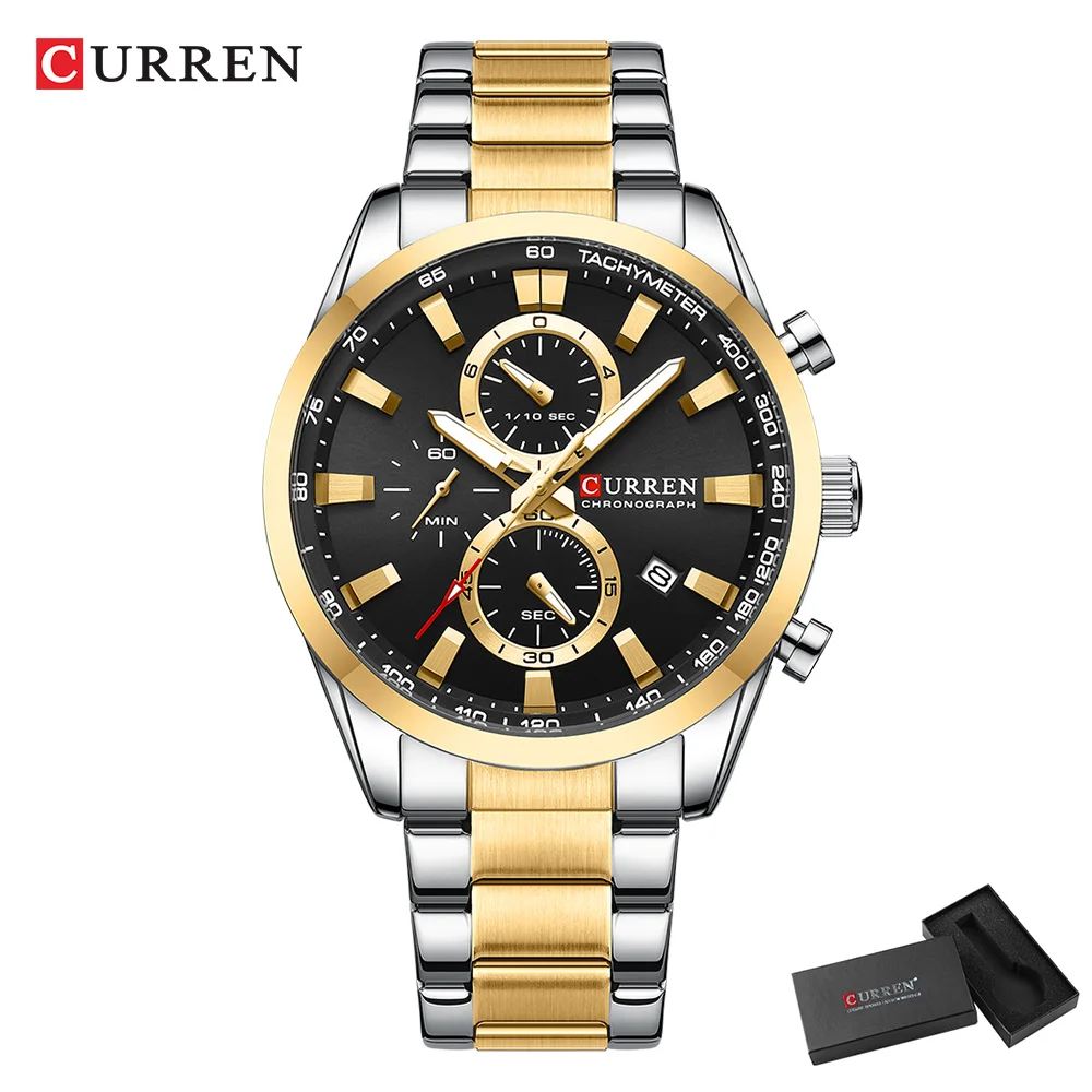 CURREN 캐주얼 쿼츠 크로노 스포츠 시계 남성용 브 - Mens Fashion Watch 리뷰 및 가격