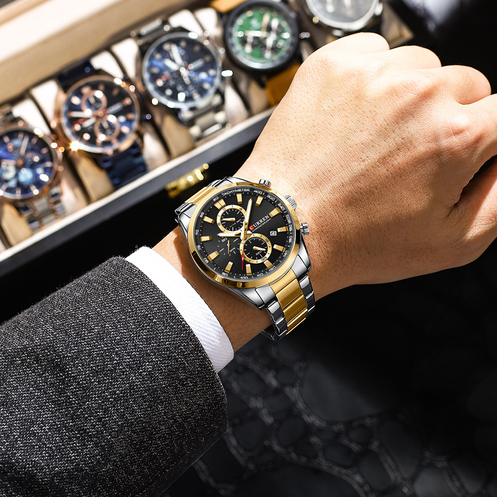 CURREN 캐주얼 쿼츠 크로노 스포츠 시계 남성용 브 - Mens Fashion Watch 리뷰 및 가격
