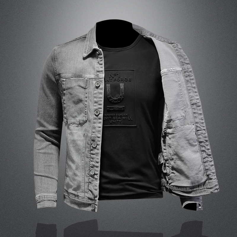 남성용 코튼 턴다운 칼라 데님 재킷, 캐주얼 데님 코트 - Mens Fashion Denim Jacket 리뷰 및 가격