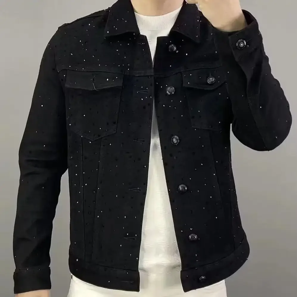 남성용 캐주얼 슬림 숏 데님 재킷, 단추 청바지 코트, - Mens Fashion Denim Jacket 리뷰 및 가격