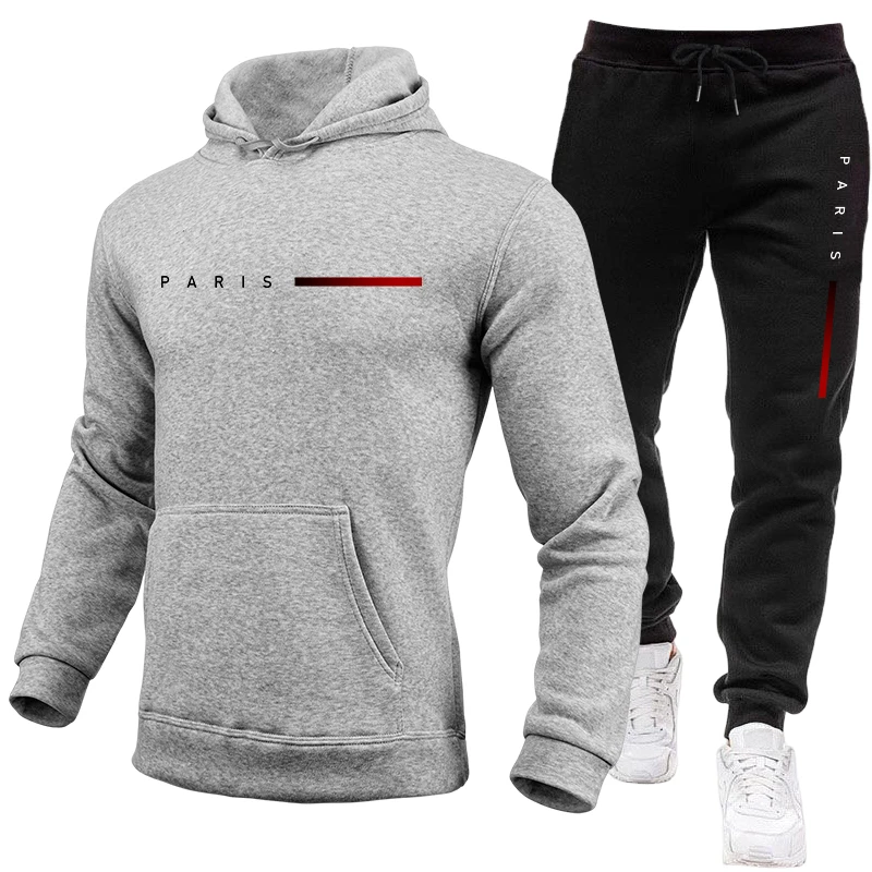 후드 스웨트셔츠와 스웨트팬츠 야외 스포츠 조깅복 남성  - Paris Fashion Men 리뷰 및 가격