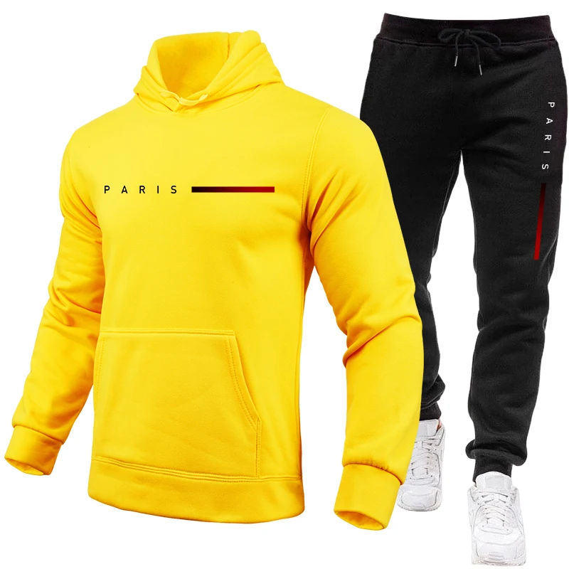 후드 스웨트셔츠와 스웨트팬츠 야외 스포츠 조깅복 남성  - Paris Fashion Men 리뷰 및 가격