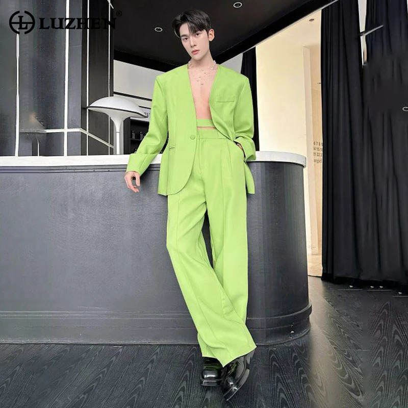LUZHEN 2026 봄 신상 솔리드 컬러 투피스 세트 - Mens Fashion Blazer 리뷰 및 가격