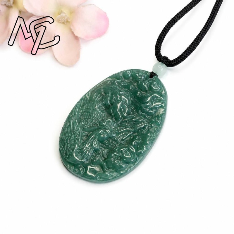 진짜 천연 에메랄드 옥 블루 워터 피닉스 펜던트 목걸이 - Men'S Fashion Jewelry 리뷰 및 가격