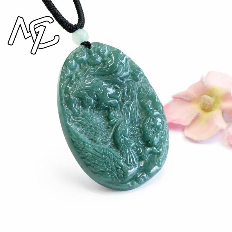진짜 천연 에메랄드 옥 블루 워터 피닉스 펜던트 목걸이 - Men'S Fashion Jewelry 리뷰 및 가격
