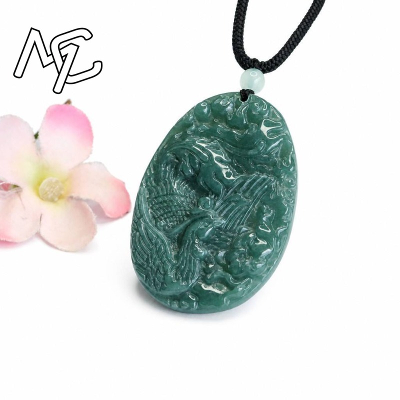 진짜 천연 에메랄드 옥 블루 워터 피닉스 펜던트 목걸이 - Men'S Fashion Jewelry 리뷰 및 가격