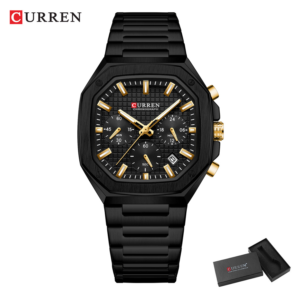 CURREN 남성용 럭셔리 스퀘어 크로노 시계 클래식  - Mens Fashion Watch 리뷰 및 가격