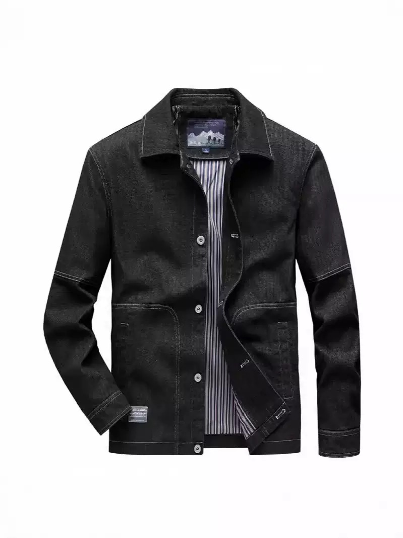 가을, 봄 패션 트렌드 아메리칸 빈티지 솔리드 컬러 데 - Mens Fashion Denim Jacket 리뷰 및 가격